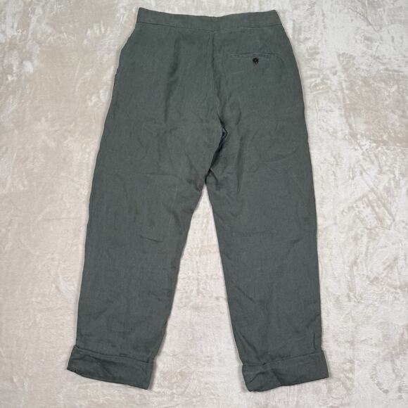 Aritzia Wilfred Allant Pant Cropped Cuffed Olive Green Women's Size 4 - Picture 6 of 10